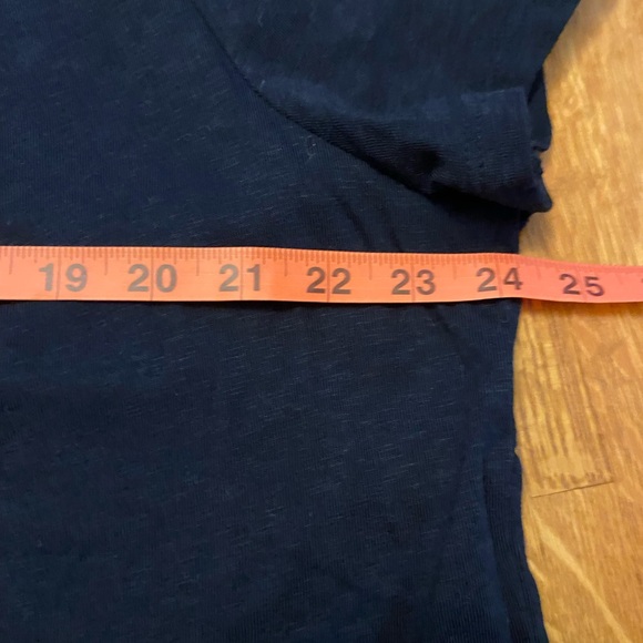 Talbots 2X Navy embroidered & pleated ladder crochet boho top. - Picture 8 of 13